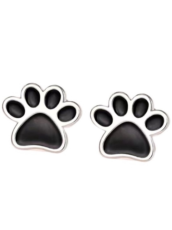 Jewelry - Silver Paw Print Stud Earrings